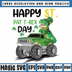 happy st pat trex day kids boy st patrick's day trex png, truck st patricks day png, st patricks day, digital download