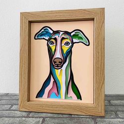 dog 3d layered svg for cardstock/ colorful geyhound multilayer svg/ dog mandala pop art/ 3d dog papercraft svg