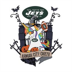 Unicorn Halloween New York Jets, NFL Svg, Football Svg, Cricut File, Svg