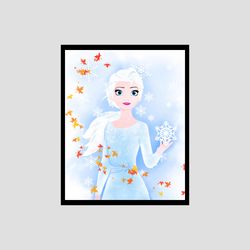 Elsa Frozen Disney Art Print Digital Files nursery room watercolor