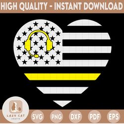 911 Dispatcher Thin Gold Line Heart svg, Dispatcher svg png cutting files for silhouette or cricut