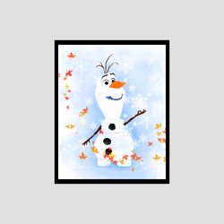 Olaf Frozen Disney Art Print Digital Files nursery room watercolor