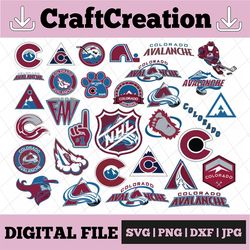 32 files colorado avalanche bundle svg, avalanche svg, nhl svg, hockey cricut, download cut file, clipart cricut exp