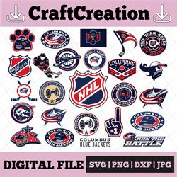 25 files columbus blue jackets bundle svg, blue jackets svg, nhl, nhl svg, hockey cricut, cut file, clipart cricut expl