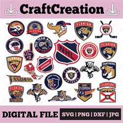 24 files florida panthers bundle svg, panthers svg, nhl svg, hockey cricut, cut file, clipart, cricut explorer silhoue
