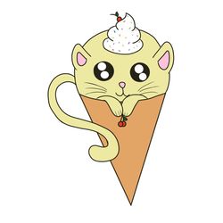 Summer Shirt Vector Cute Cat Ice Cream Svg, Holiday Gifts For Girl, Family And For Friend Svg Diy Crafts Svg Files For C