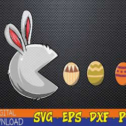 bunny egg hunt funny gamer boys girls kids happy easter day svg, eps, png, dxf, digital download