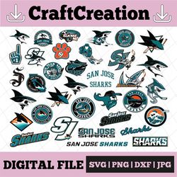 35 files san jose sharks bundle svg, dxf, png, eps, san jose svg, sharks svg, nhl svg, nhl, hockey cricut, hockey svg, c