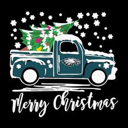 Vintage Car Carrying Christmas Tree Philadelphia Eagles Merry Christmas ,NFL Svg, Football Svg, Cricut File, Svg