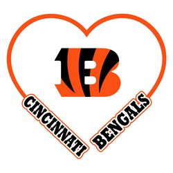 Bengals Heart Svg, Sport Svg, Cincinnati Svg, Bengals Football Team, Bengals Svg, Cincinnati Bengals Svg, Super Bowl Svg