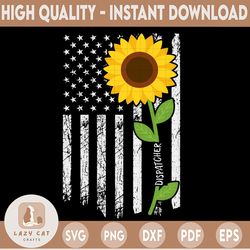 Dispatcher Sunflower svg, Dispatcher svg, 911 dispatcher svg, distressed flag svg, Printable Cricut and Silhouette cut f