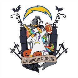 Unicorn Halloween Los Angeles Chargers, NFL Svg, Football Svg, Cricut File, Svg