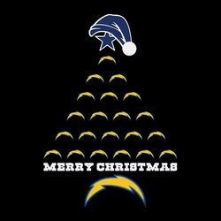 Merry Christmas Tree Los Angeles Chargers,NFL Svg, Football Svg, Cricut File, Svg