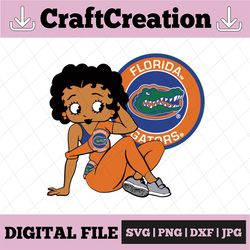 betty boop with florida gators png file, ncaa png, sublimation ready, png files for sublimation,printing dtg printing -