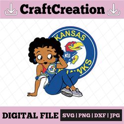 betty boop with kansas jayhawks png file, ncaa png, sublimation ready, png files for sublimation,printing dtg printing -