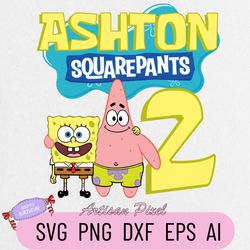 Baby Sponge Birthday Svg, Custom Family Matching Svg, Kids Party Svg, Personalized Name and Age Svg