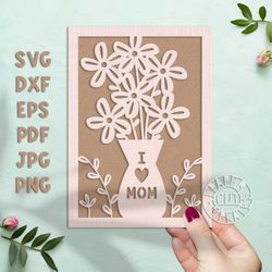 SVG Mother's day card templates for Cricut, Silhouette Cameo