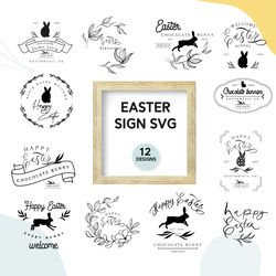 Easter Bundle SVG Easter farmhouse svg Easter sign svg