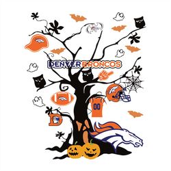 Tree Halloween Denver Broncos,NFL Svg, Football Svg, Cricut File, Svg