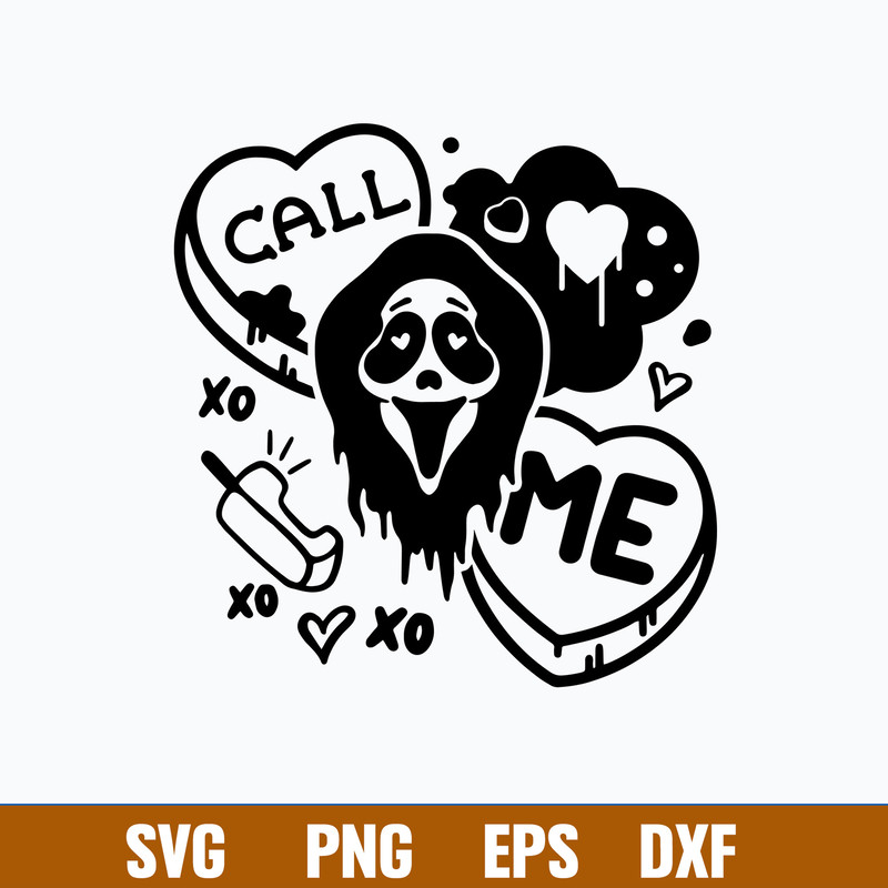 Call Me Svg, Candy Hearts Funny Svg, Scream Svg, Horror Valentine’s Day Svg, Png Dxf Eps File.jpg