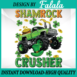 st patricks day monster truck boys toddler shamrock crusher png, patrick day png, digital download