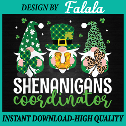henanigans coordinator st patricks day gnomes green proud png, patrick day png, digital download