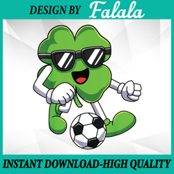 funny st patricks day shamrock playing soccer boys girls png, st. patrick's day png, patrick day png, digital download