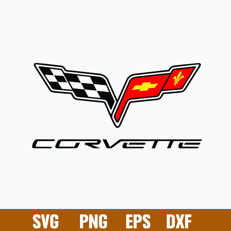 Corvette Flags Chevrolet Classic Logo 2005 Svg, Corvette Flags Svg, Png Dxf Eps File.jpg
