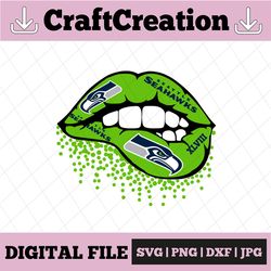 seahawks inspired lips  png file sublimation printing, png file printable, sublimation