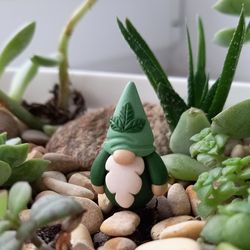 Fairy garden gnome on stick / Plant Pot Decoration / miniature gnome planter stick/ Planter Decoration