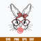 Cute Bunny Rabbit With Bandana Glasses Bubblegum Svg, Rabbit Svg, Png Dxf Eps File.jpg