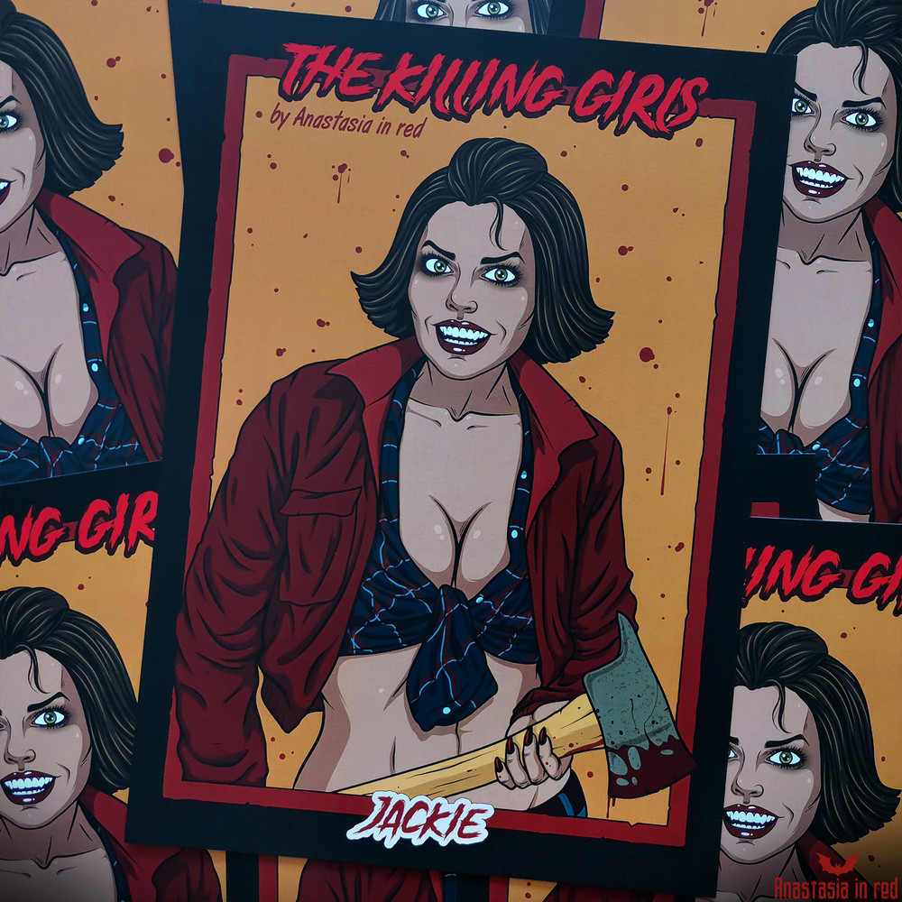 Jackie, horror movie inspired art print