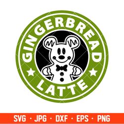 Gingerbread Latte Mickey Mouse Svg, Starbucks Svg, Coffee Ring Svg, Cold Cup Svg, Cricut, Silhouette Vector Cut File