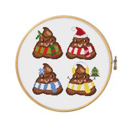 Cute christmas poop - cross stitch paterns