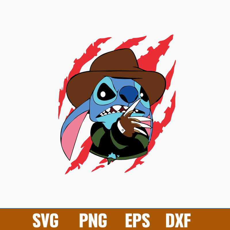 Freedy Stitch Svg, Freddy Krueger Svg, Stitch Svg, Halloween Svg, Png Dxf Eps File.jpg