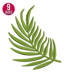 Tropical Fern Leaf embroidery design, Machine embroidery design, Instant Download