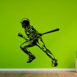 Baseball Sticker, Baseball Player, Baseball Game, Wall Sticker Vinyl Decal Mural Art Decor