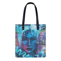 pu leather handbags bright colorful graffiti style pattern
