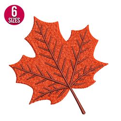 fall leaf embroidery design, machine embroidery design, instant download