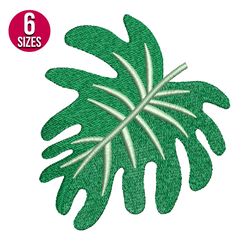 Tropical Leaf embroidery design, Machine embroidery design, Instant Download