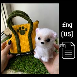 PDF Crochet Spitz Dog Puppy in a Bag Pattern