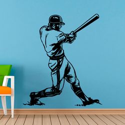 Baseball Sticker, Baseball Player, Baseball Game, Wall Sticker Vinyl Decal Mural Art Decor