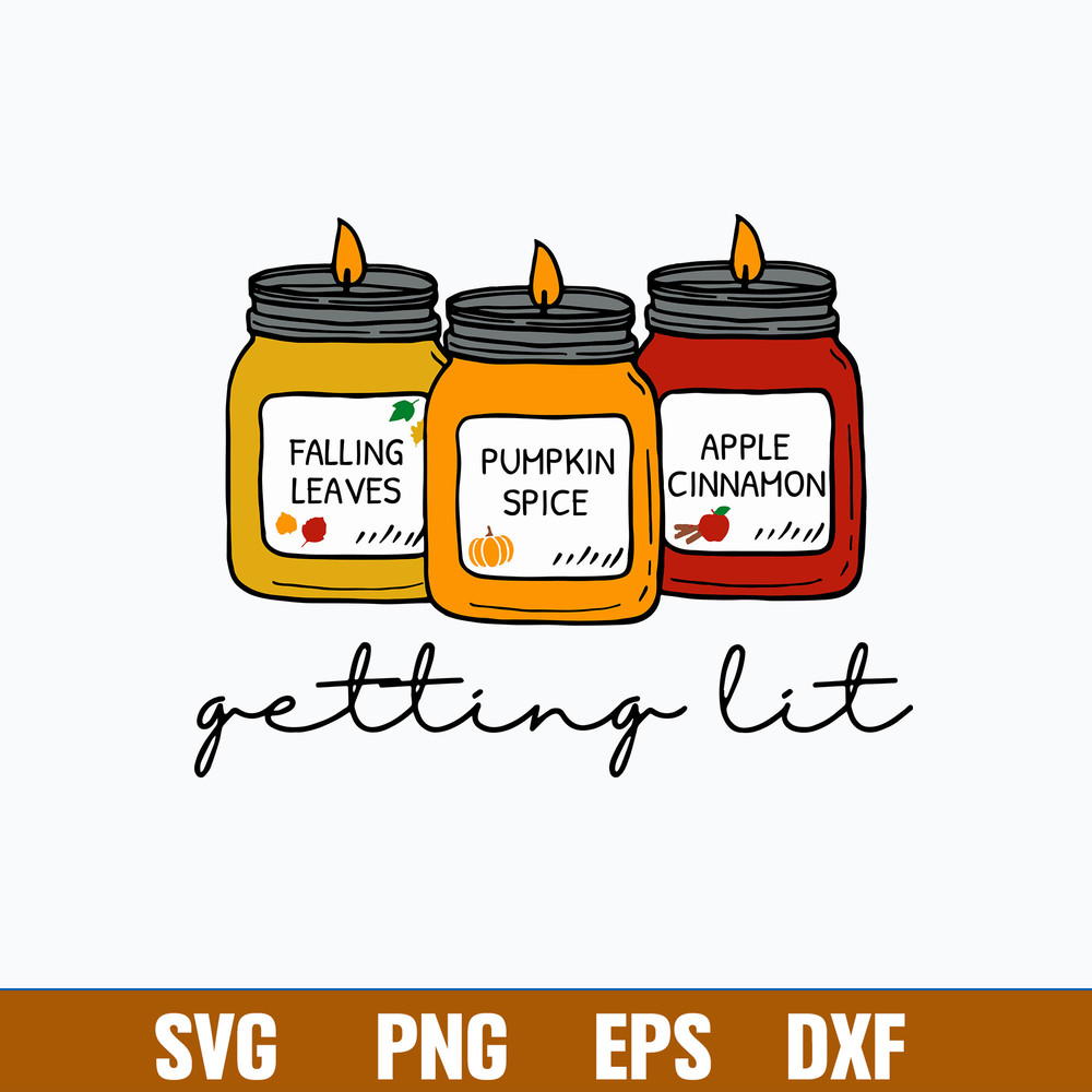 Getting Lit Fall Candles Svg, Candles Svg, Png Dxf Eps File.jpg