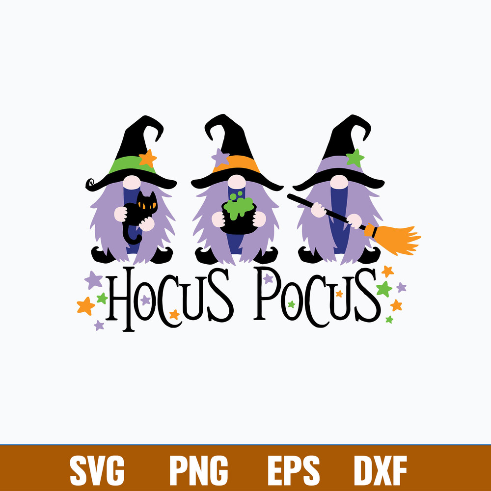 Gnome Hocus Pocus Svg, Gnome Svg, Hocus Pocus Svg, Halloween Svg, Png Dxf Eps File.jpg