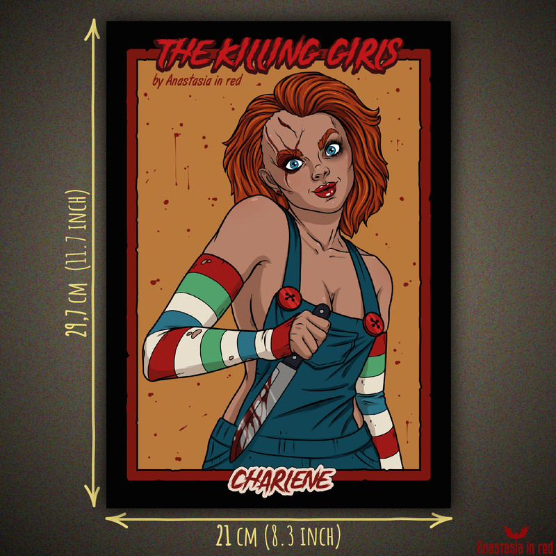 Charlene, horror movie inspired art print