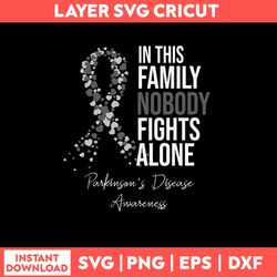 In This Family Nobody Fights Alone Parkinson Disease Awareness Svg, Png Dxf Eps File