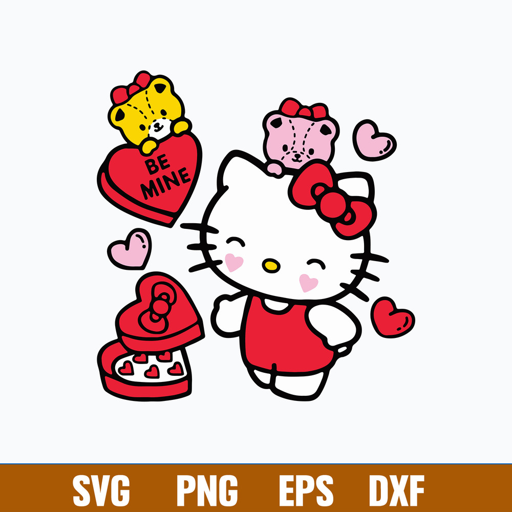 Hello Kitty Be Mine Candy Svg, Kitty Valentine Svg, Png Dxf Eps File.jpg