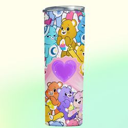 cute care bears premium skinny tumbler wrap 20 ounce tumbler wrap png clipart image seamless image