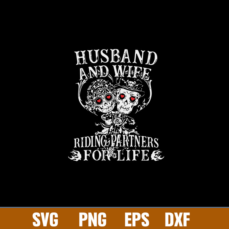 Husband And Wife Riding Partners For Life Svg, Funny Svg, Png Dxf Eps File.jpg