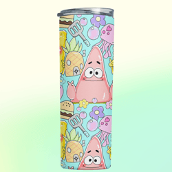 Cute spongebob Premium Skinny Tumbler wrap 20 ounce tumbler wrap png clipart image seamless image